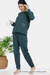 Zivame Fleece Marl Knit Cotton Sweatshirt With Soft Brushed Back - Ponderosa Pine — thumbnail 4